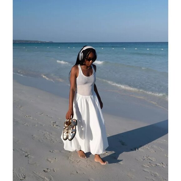 ASTR the Label Contrast Midi Sundress in White Size Medium - Picture 2 of 15